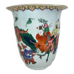 Antique Chinese Qing Dynasty Large Famille Rose Porcelain Planter Pot