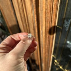 Ring - White Gold Layered  And   Radiant Cut Moissanite 7.5 