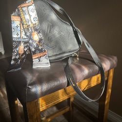 Black Leather Heart Bag