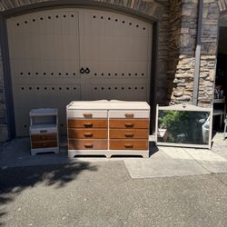 Refinished Maple Dresser Set