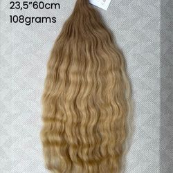 High quality Slavic hair. 100% human hair from one donor. Hair extensions. Curly blonde.