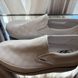 White Checkered Vans 