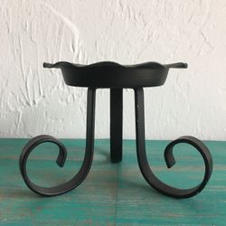 Black Candle Holder Metal Vintage 