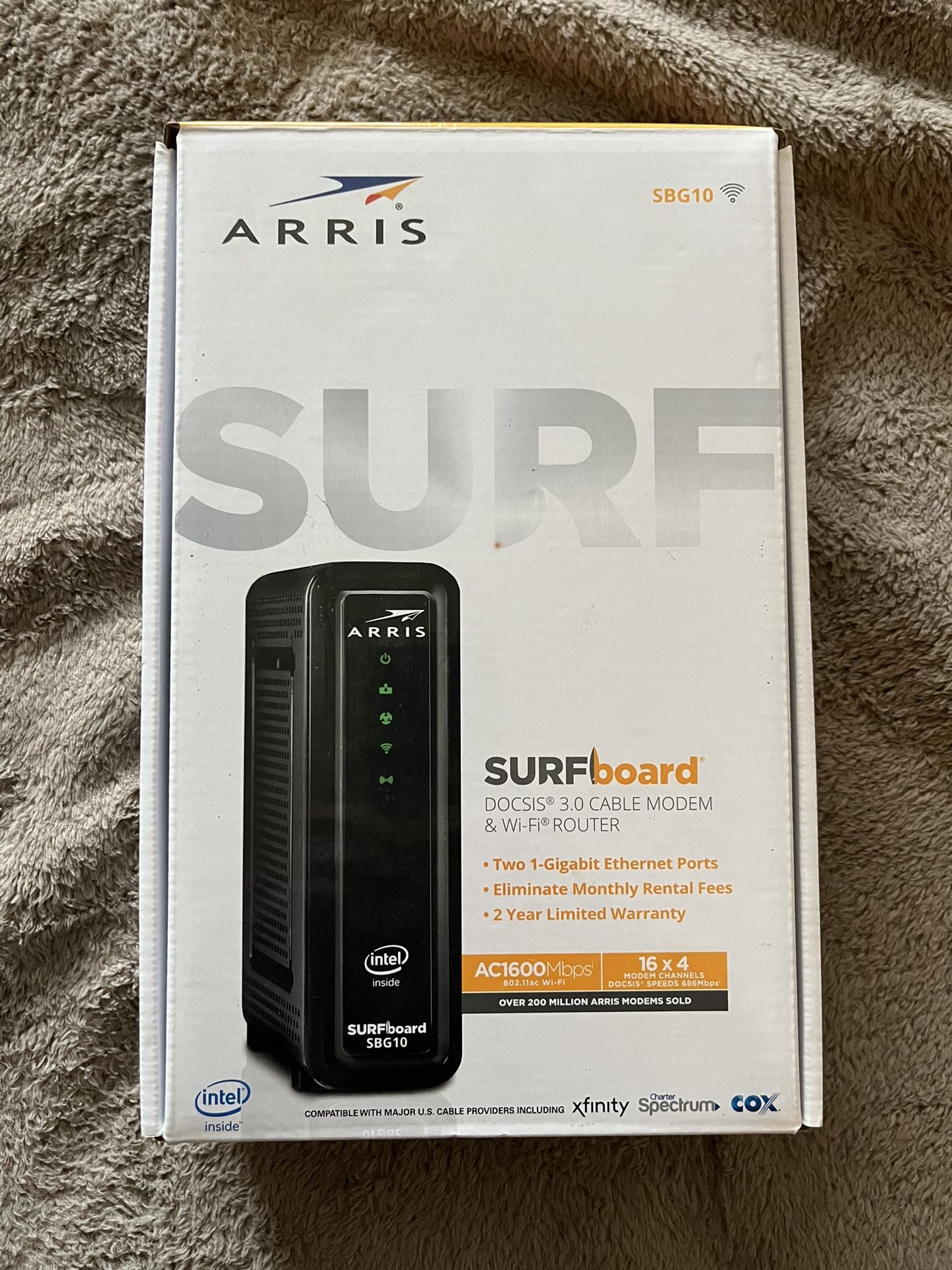 ARRIS SURFboard SBG10 DOCSIS 3.0 Cable Modem & Wi-Fi Router