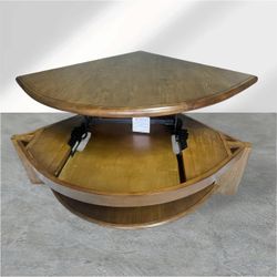 Round Lift-Top Coffee Table with Storage
