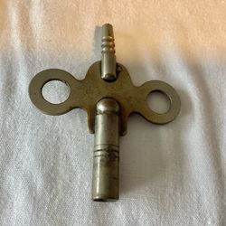 Vtg. Double Ended Clock Wind-Up Steel Key Butterfly Handle Unmarked 2.25” Long