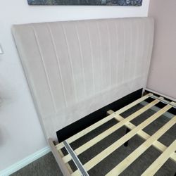 Full Upholstered Bed Frame- Pink