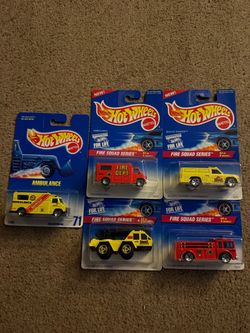 Hot Wheels Fire Squad Series Complete Set Plus Ambulance