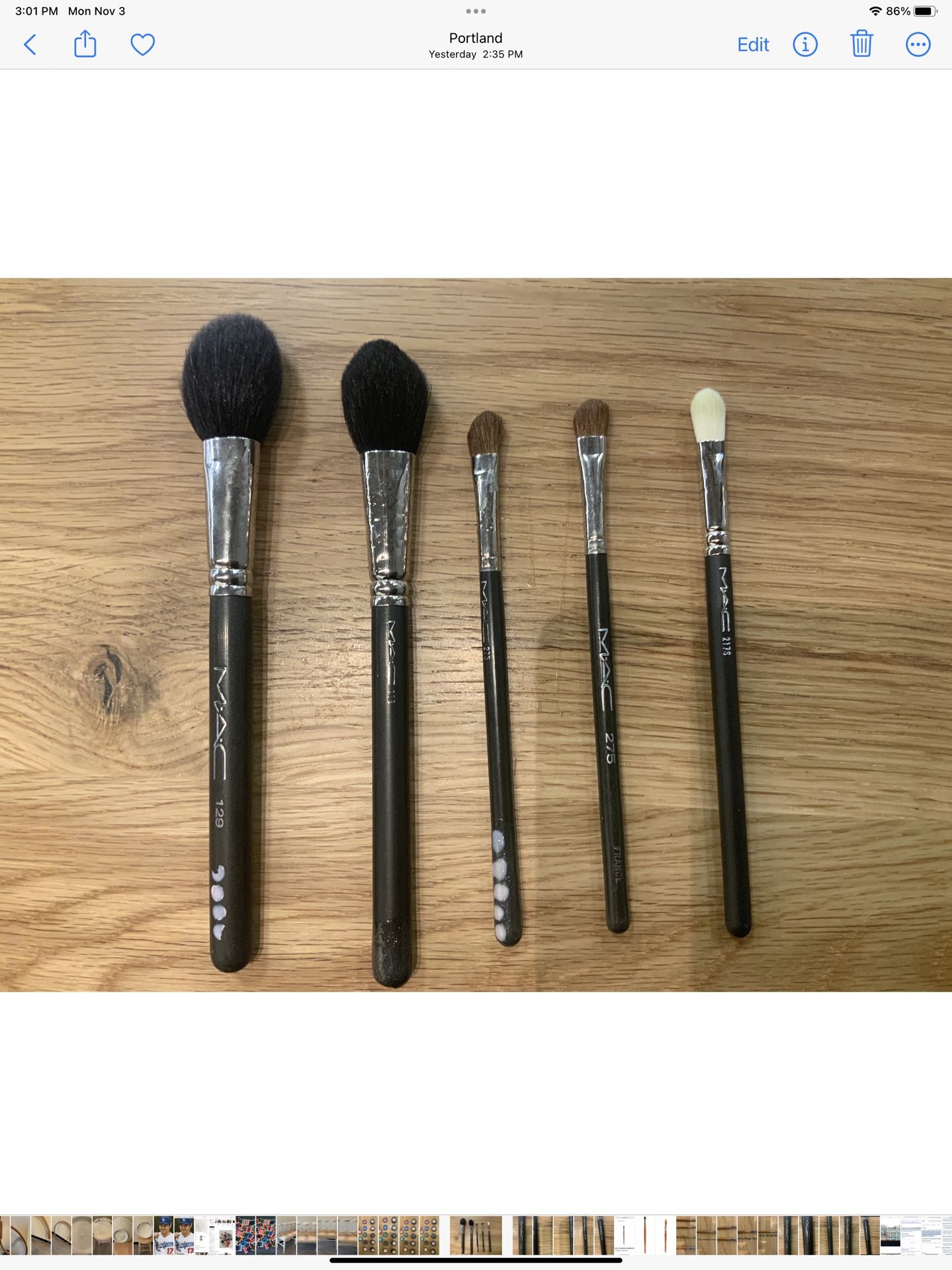 MAC  make Up Brushes.  $50. Used, Clean And Properly Cared For