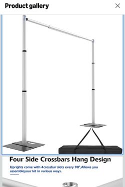 10x 10ft Pipe and Drap Backdrop Stand Kit, Heavy Duty Adjustable Frame Backdrop Stand for Event, Birthday Party, displays and Wedding Decoration.