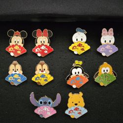 Disney Pins - Character Folding Fans Complete Set