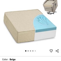 Shinnwa Gel Memory Foam Recliner Cushion for Elderly, Dual-Layer Foam Chair Pad, Extra Large Seat Cushion for Couch, Armchair, Wicker Chairs, Floor, 2