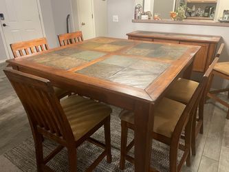 Solid Wood Dining Table and Sideboard