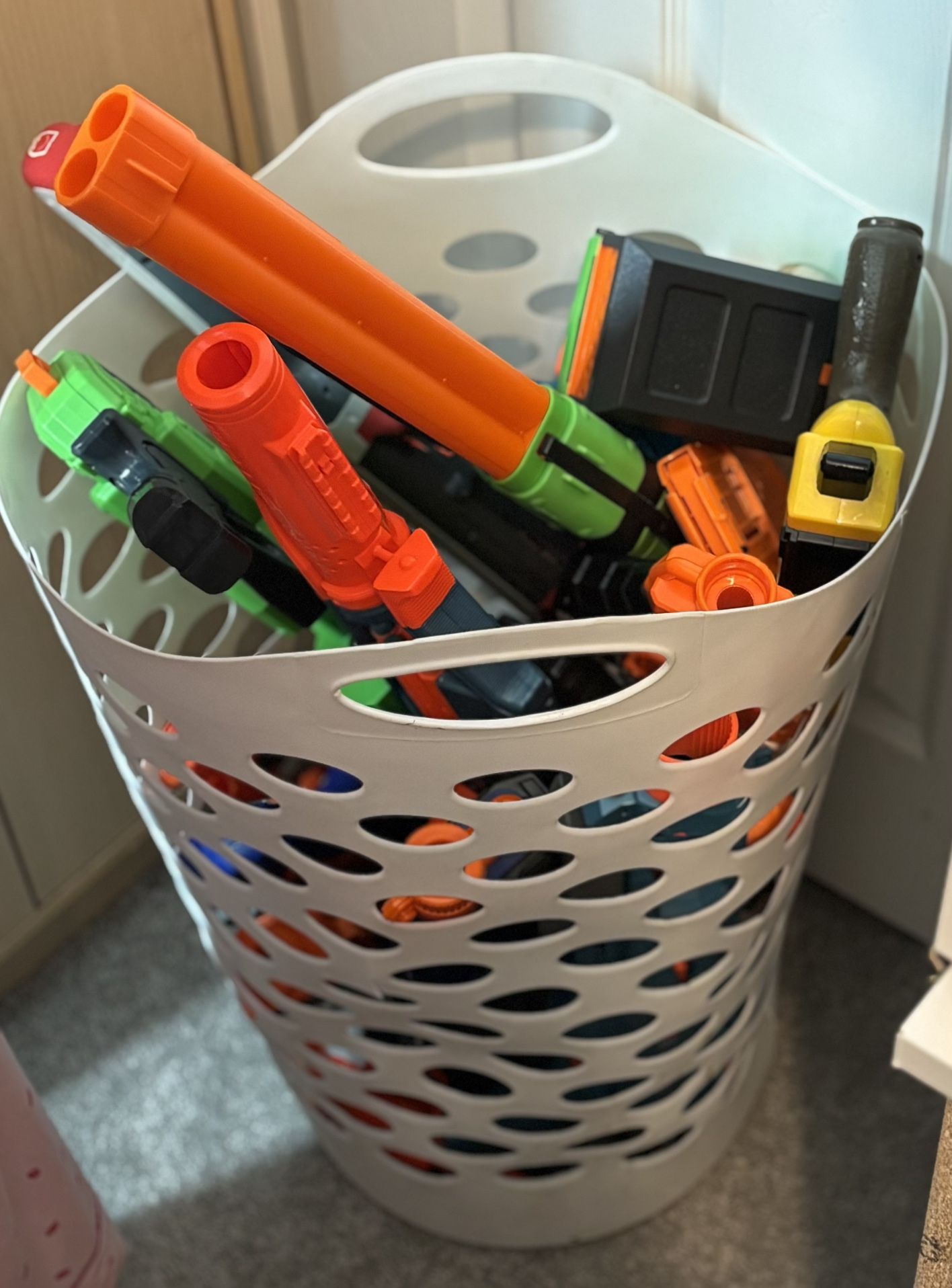 Huge Basket Of Nerf Guns