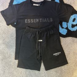 Essential Fear Of God Shorts Size S Plain Essential Shirt Black/Blk