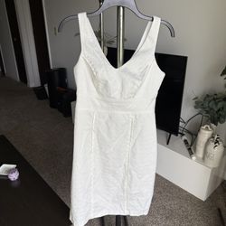 Corey P Women White Dress Sz 6 Sleevless Midi