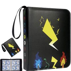 Trading Card Binder- 400 Cards Album Holder Books Case Folder with Sleeves - Gifts for Boys & Girl (Black)