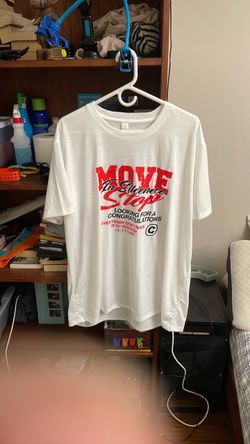 White Graphic T shirt “Move in Silence “