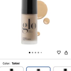 Glo Skin Beauty Luminous Liquid Mineral Foundation Makeup with SPF 18 (Tahini) - Improves Uneven Skin Tone, Smooths & Corrects Imperfections, Sheer to