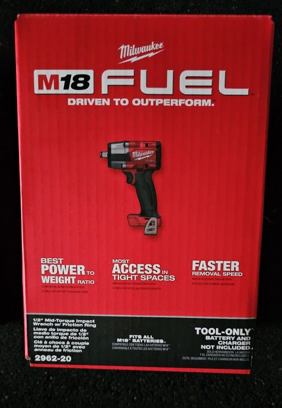 Milwaukee M18 FUEL 18-Volt Lithium-Ion Brushless Cordless Mid Torque Impact Wrench (Tool-Only)