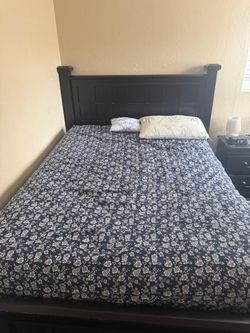 bed with frame and mattress