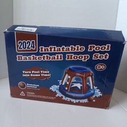 47" Swimming Inflatable Pool Basketball Hoop Set with Ball - Fun Pool Games