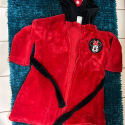 Toddler Baby Girl Red Minnie Mouse Robe Size 2t