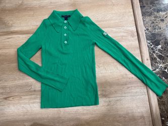 Louis Vitton wool green polo sweater M