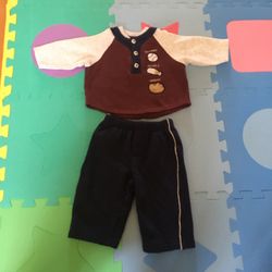 NWOT Baby Boy Fleece Outfit 2pcs Set size 6-9m