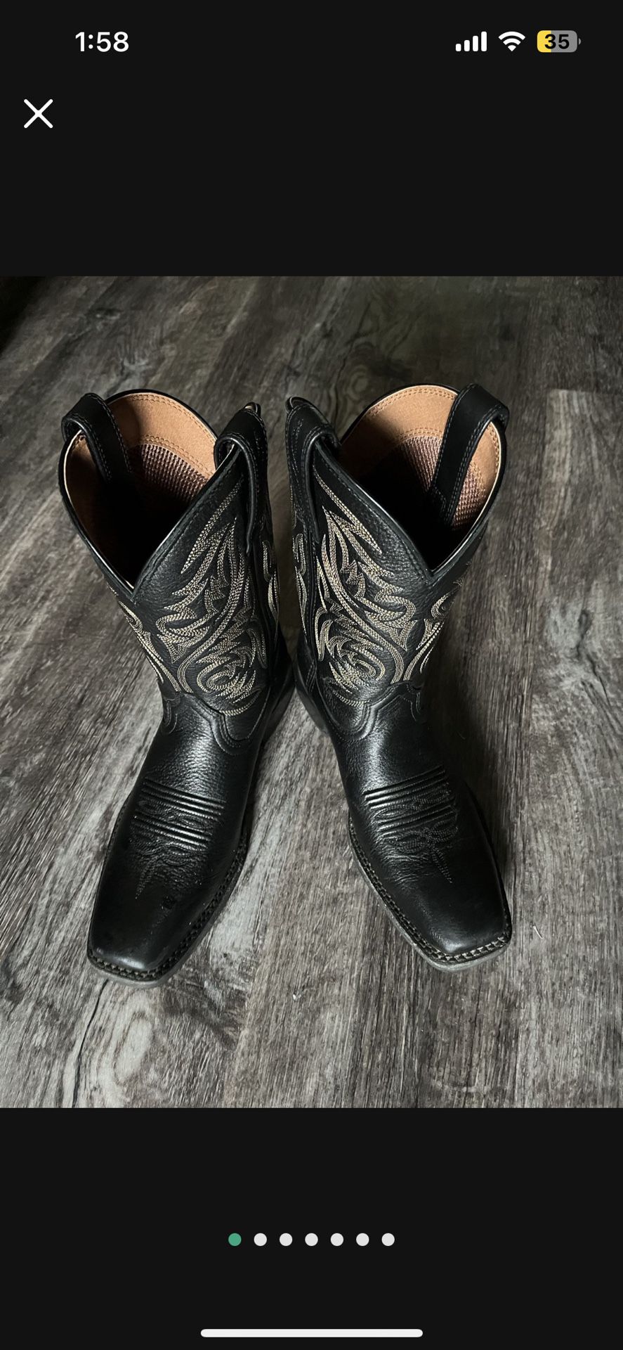Black Ariat Cowboy Dress Boots Size 7D worn once Men's
