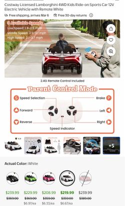 Kids charger car