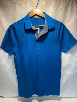 Men's Express Short Sleeve Stretch Blue  Polo Size Small