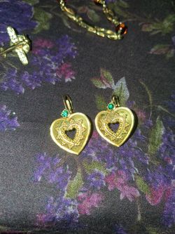 Gold with emerald earrings