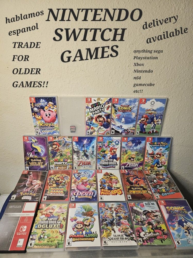 NINTENDO SWITCH GAMES SELL OR TRADE