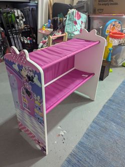 Small kids shelving unit Minnie mouse themed. Clean and lightweight