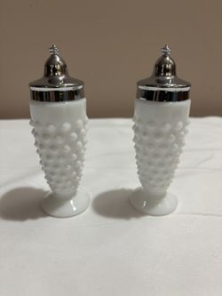 Milk White Hobnail Salt & Pepper Shaker   