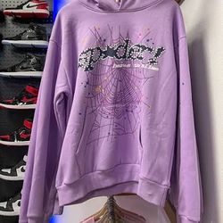 light purple sp5der hoodie 
