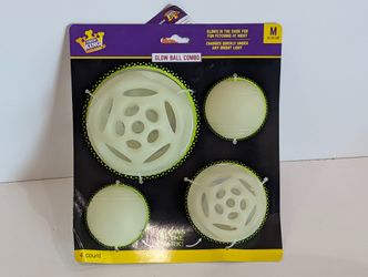 Chew King Glow In The Dark Dog Ball Combo 4 Pack Medium 25-50 Lbs Pet Toy