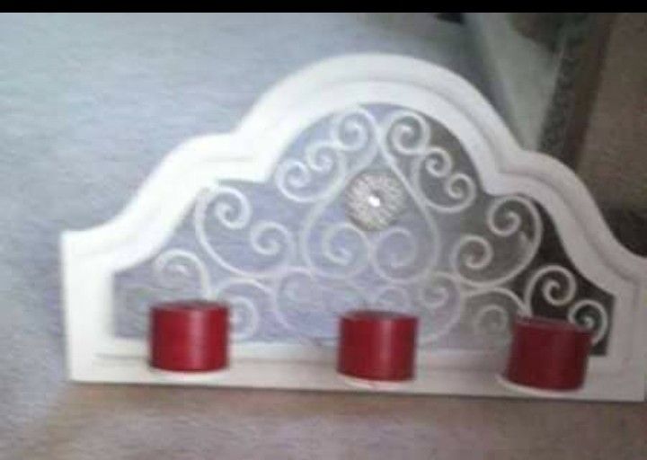 Wall Decor with 3 Candle Holders 