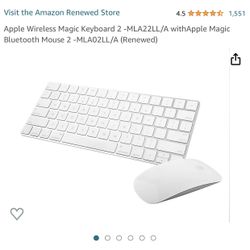 Apple Keyboard And Wireless Mouse, White, Wireless, Minimal, Sleek