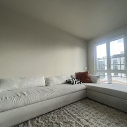 Free Delivery If Bought Today - White Sectional Couch 