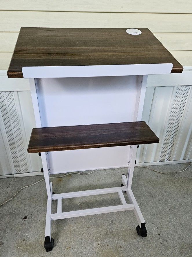 Portable Lectern Podium Desk with Wheels