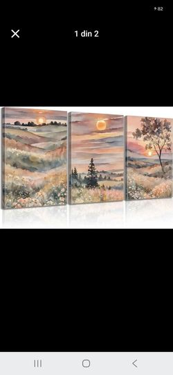 Boho Mountain Scenery Canvas Wall Art