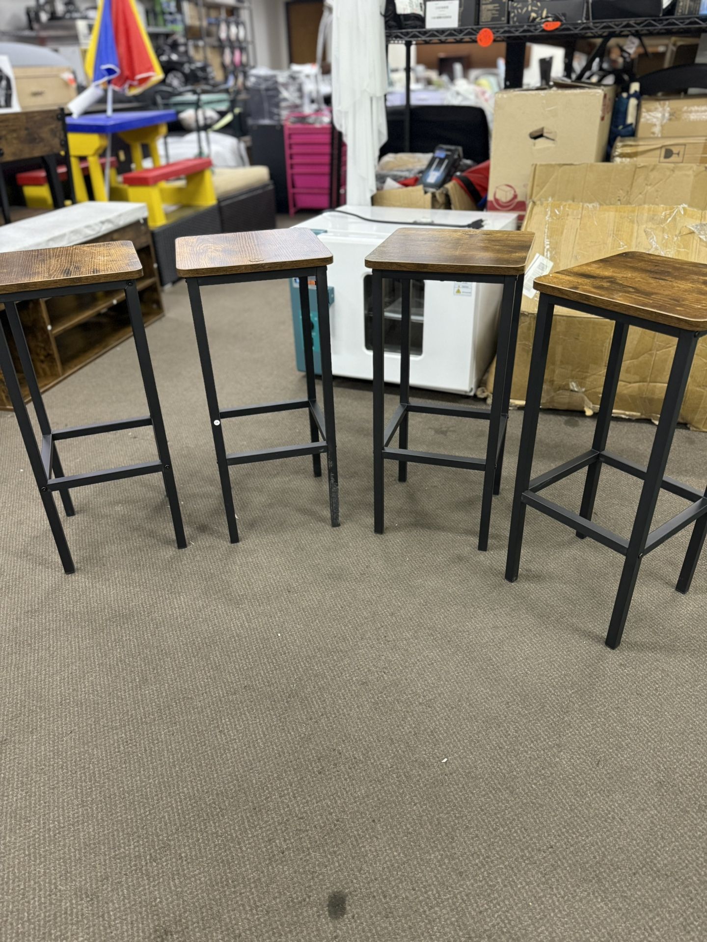 GOFLAME Set of 4 26-inch Square Bar Stools