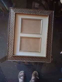 Double Opening Gold Lattice Picture Frame