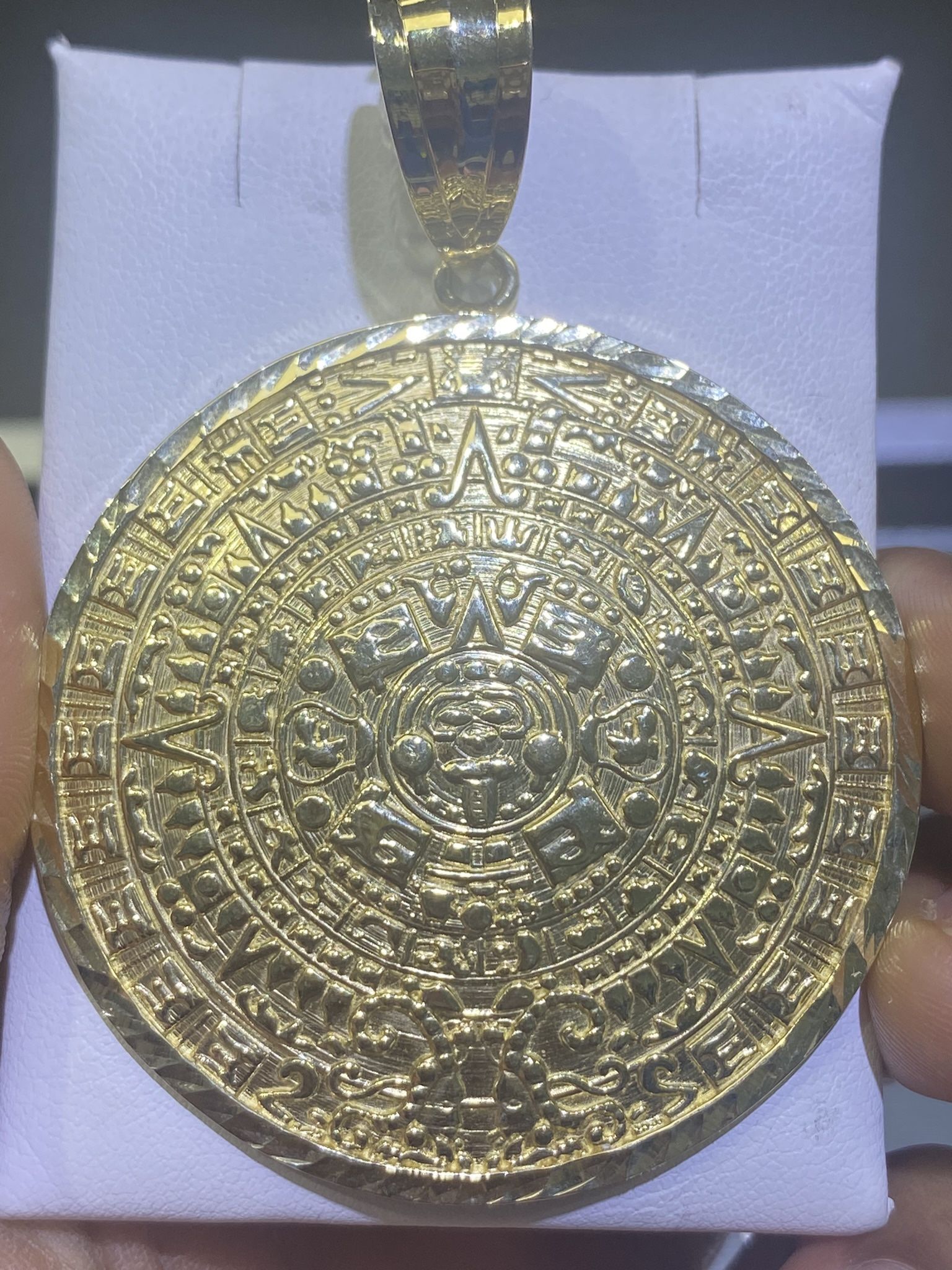 10kt Yellow Gold Aztec Sun Pendant 
