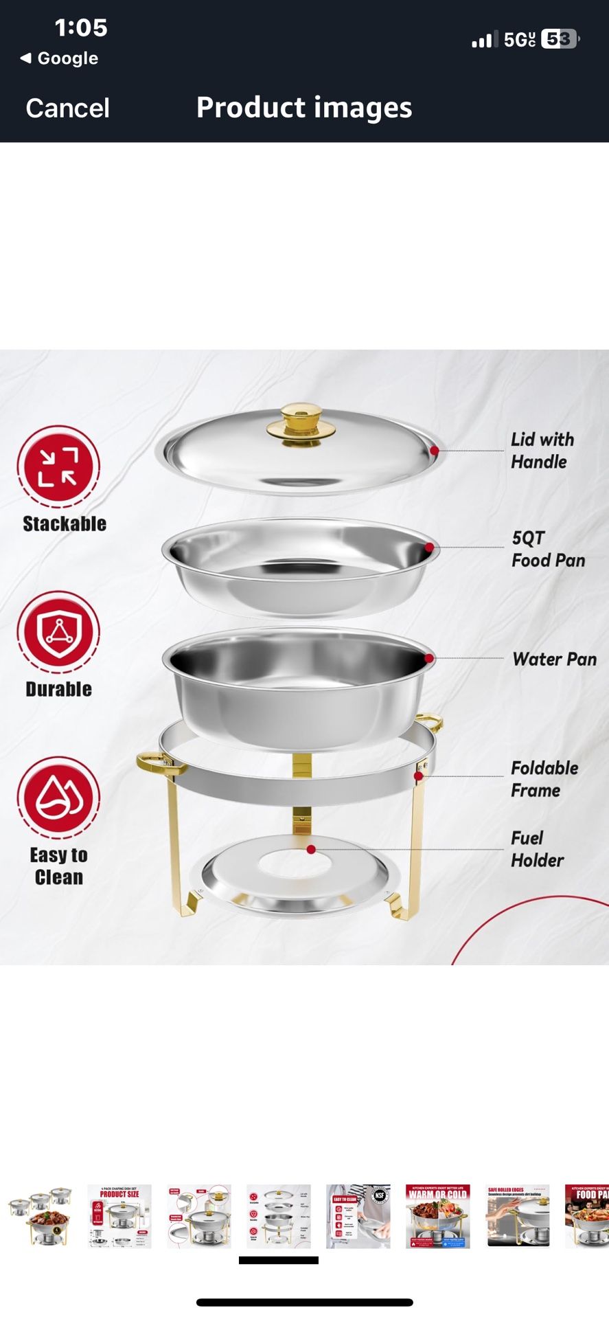 Chaffing Buffet Set X 6 