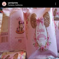 Personlized Mini Mouse Treat Bags Birthday Party