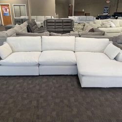 White Cream Soft Cloud Sectional 