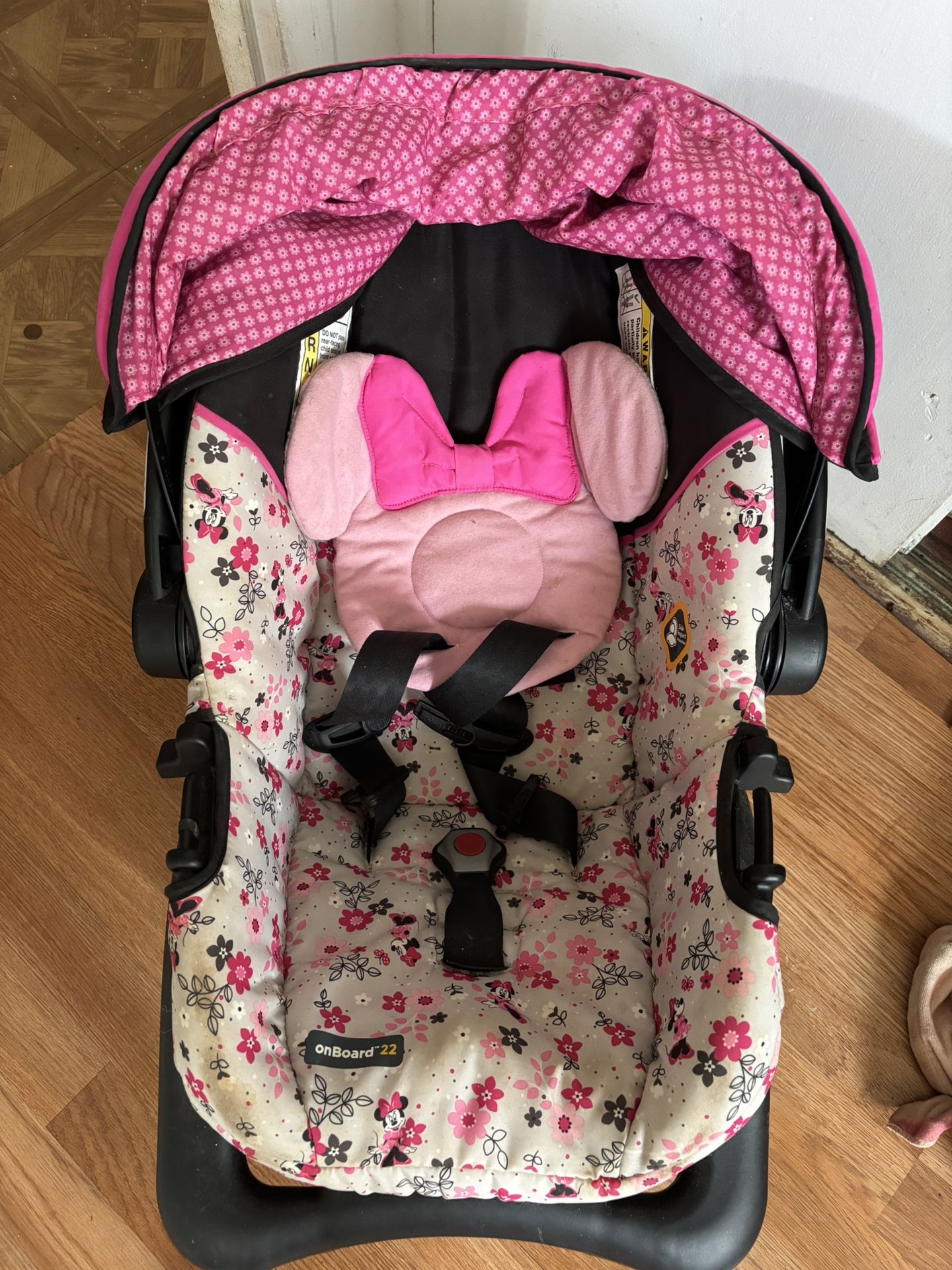 Pink Mickey Mouse car seat